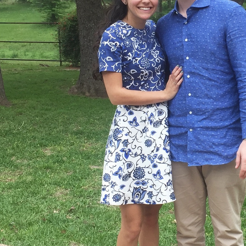 Draper James navy and white dress